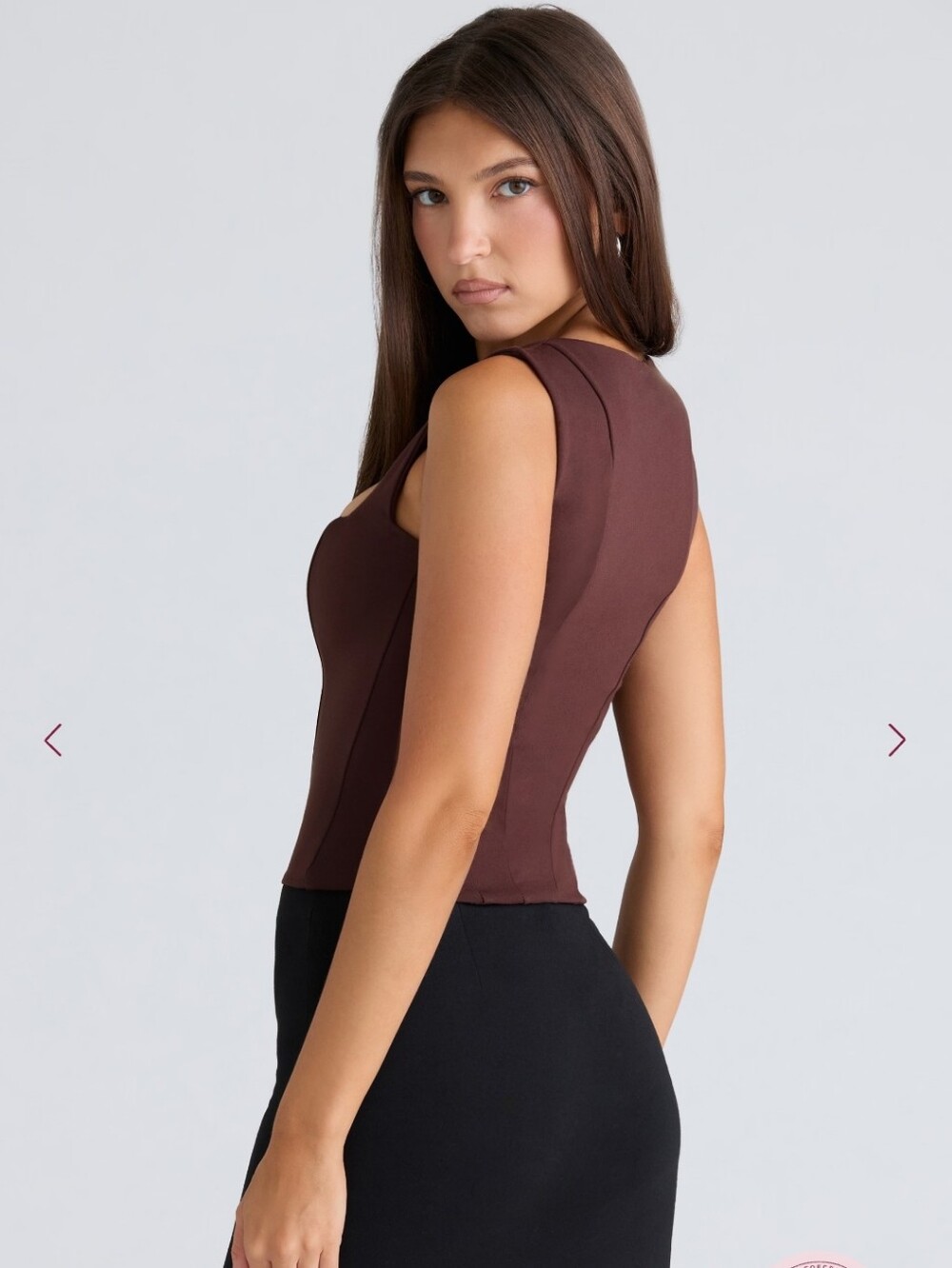 Balconette chocolat fitted corset top - Picture 4 of 7